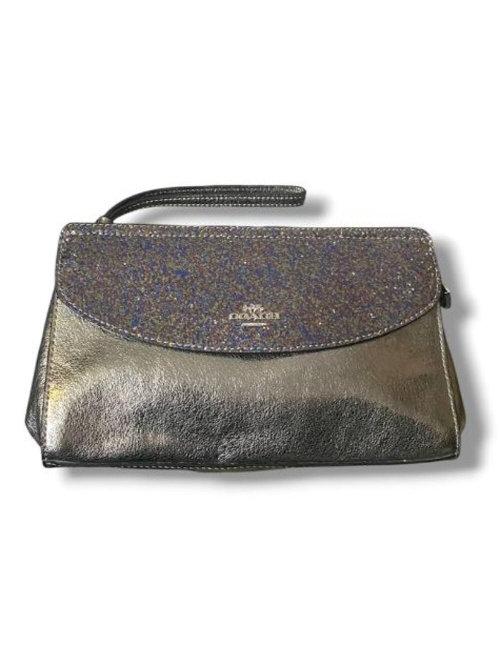 COACH Limited Edition SILVER GRAY EVENING WEDDING CLUTCH WRISTLET PURSE BAG